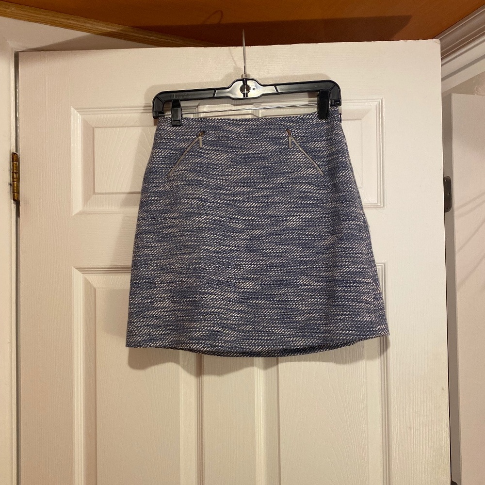 Club Monaco Like New Tweed Blue and White Skirt - Size 2